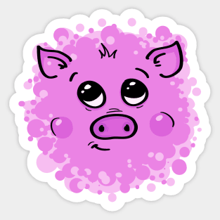 Pink Pig Splash Sticker